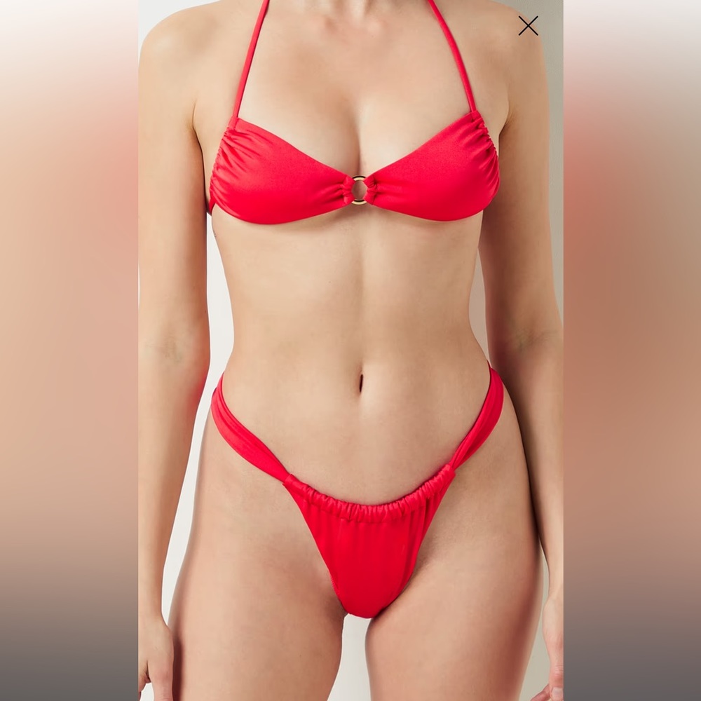 NWT 2-Piece Bikini (Top/Bottom Lg) Triangle Bikini Top Brazilian Bikini Bottom - Picture 3 of 14